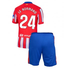 Atletico Madrid Robin Le Normand #24 Hjemme skjorte til barn 2024-25 Kortermet (+ korte bukser)